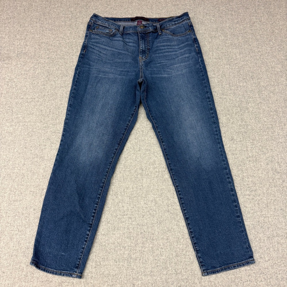 Gloria Vanderbilt Boyfriend Jeans Size 12 Blue Denim Relaxed Fit Mid Rise 0525